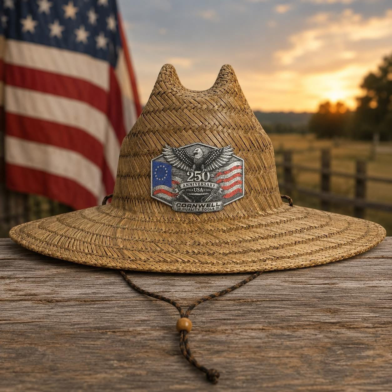 Cornwell 250th Anniversary USA America Straw Hat
