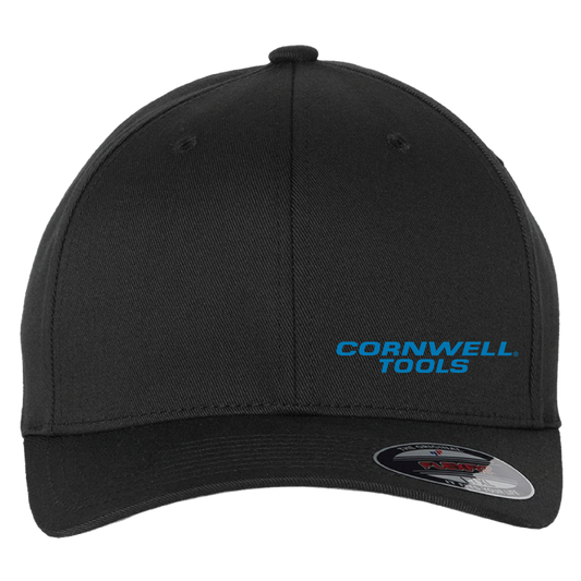 Black Flexfit Fitted Hat with Embroidered Logo