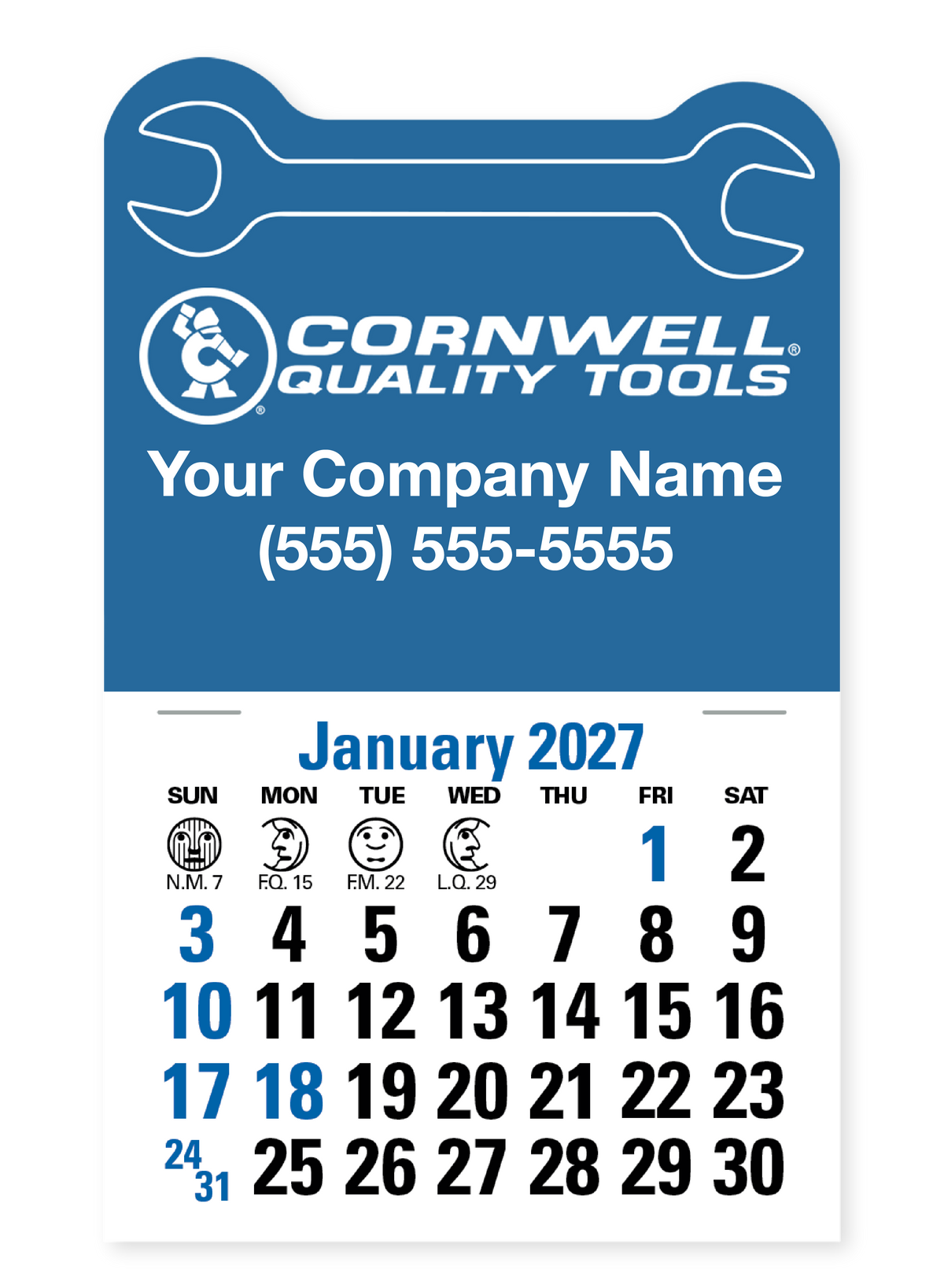 Cornwell 2027 Wrench Press-N-Stick Mini Calendar
