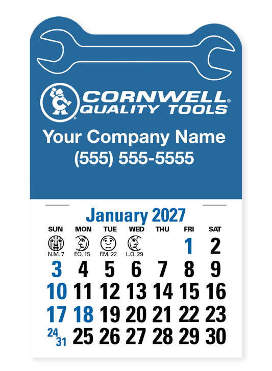 Cornwell 2027 Wrench Press-N-Stick Mini Calendar