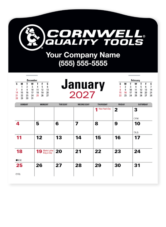 Cornwell 2027 Jumbo Press-N-Stick Mini Calendar