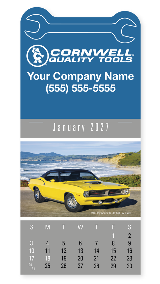 Cornwell 2027 Cruisin' Cars Press-N-Stick Mini Calendar