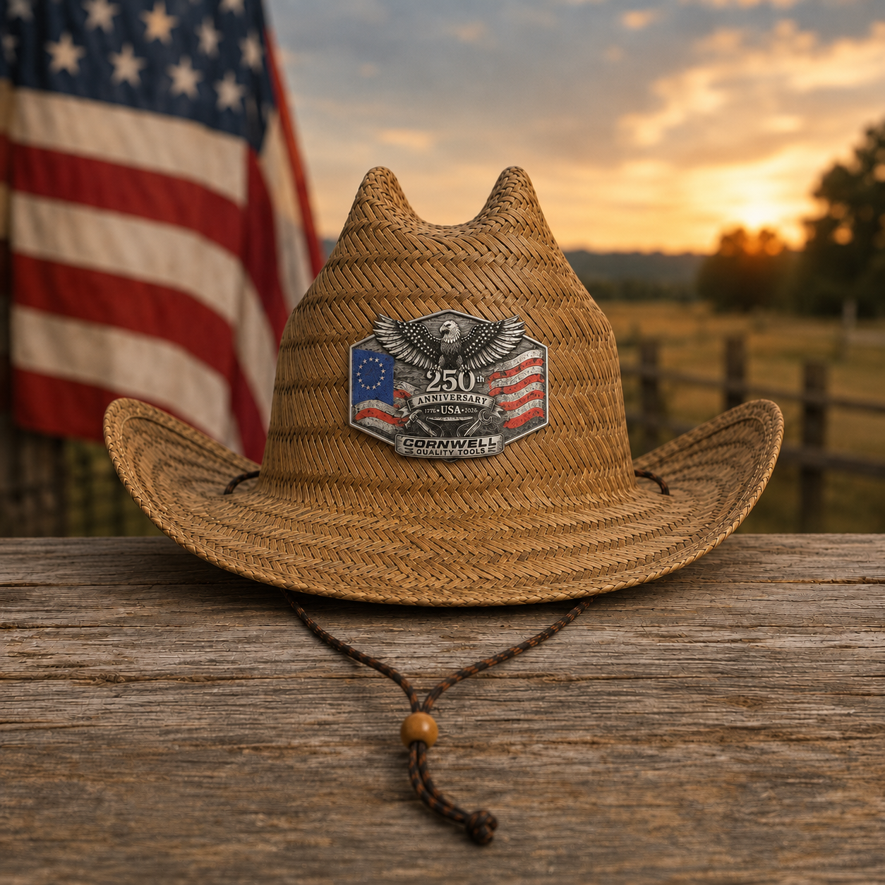 Cornwell 250th Anniversary USA Straw Hat | Straw Cowboy Hat